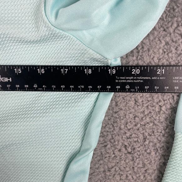 Adidas Pebble Beach Women's Medium Flash Aqua Textured Zip Layer Jacket IA3511 - Picture 6 of 13